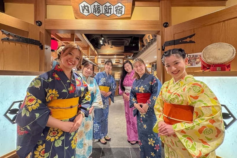 Bon Dance IZAKAYA in Shinjuku, Tokyo - What arrives during the 7:00 dinner