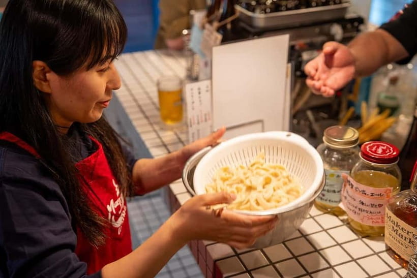 Kyoto Udon & Tempura Cooking Class with Professional Chefs - Eating the food you prepared