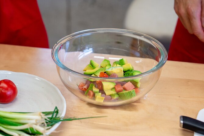 Osaka Home Feast Cooking and Sake Experience - Putting on the apron and starting with easy bites